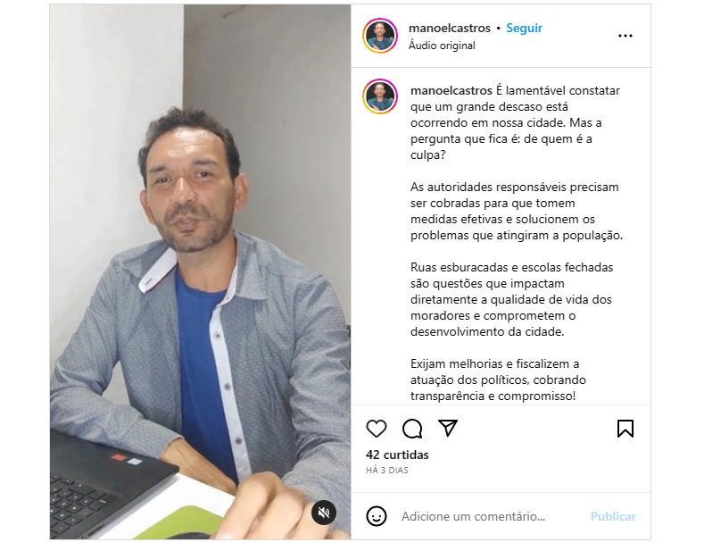 Vídeo do Presidente da AMOPPE viraliza nas redes sociais após destacar os problemas de Tutoia